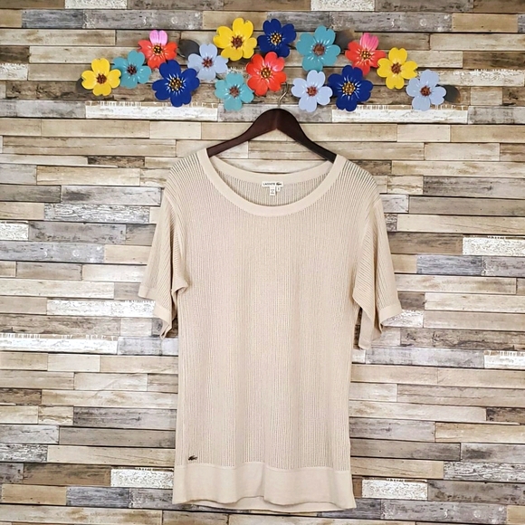 Nude Lacoste Soft Mesh Sweater - Picture 2 of 8